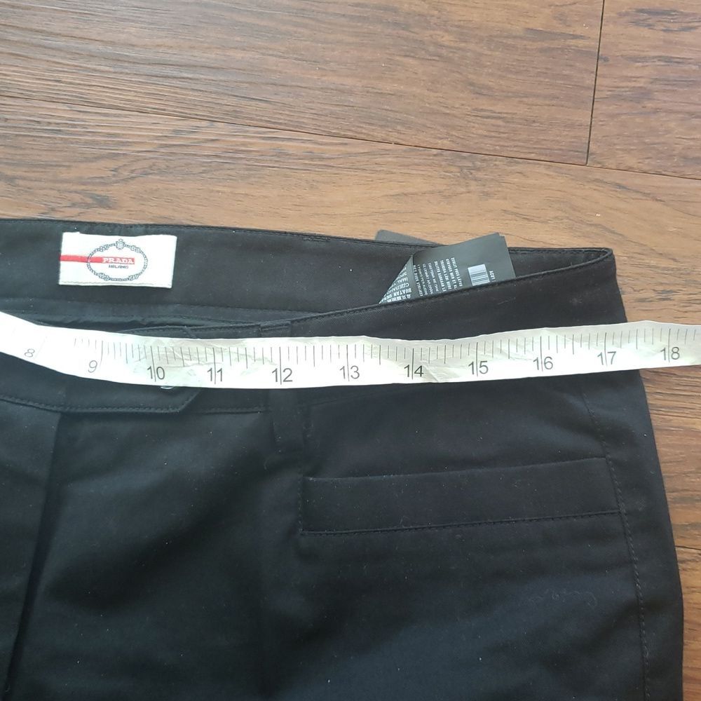 Prada Black Dress Pants Size 46 Chic Feminine Preppy Designer Business Work - Picture 4 of 8